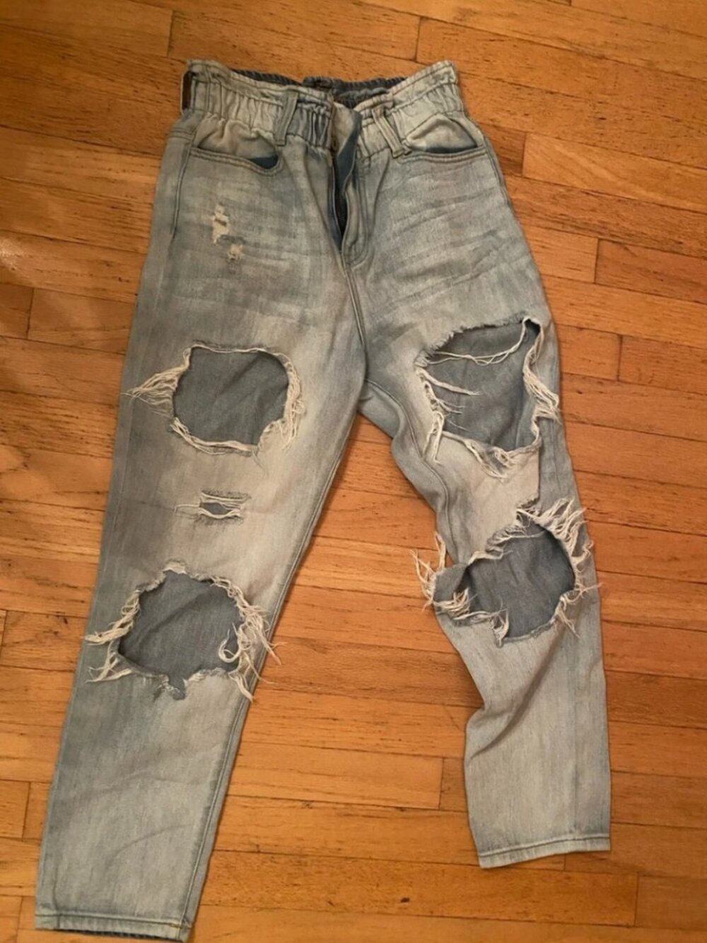 Women’s Light Blue Distressed Ripped Jeans
